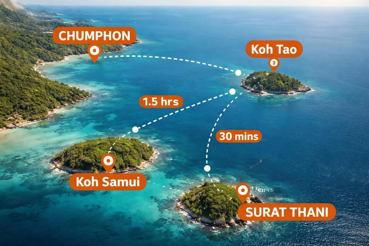 Ferry route map