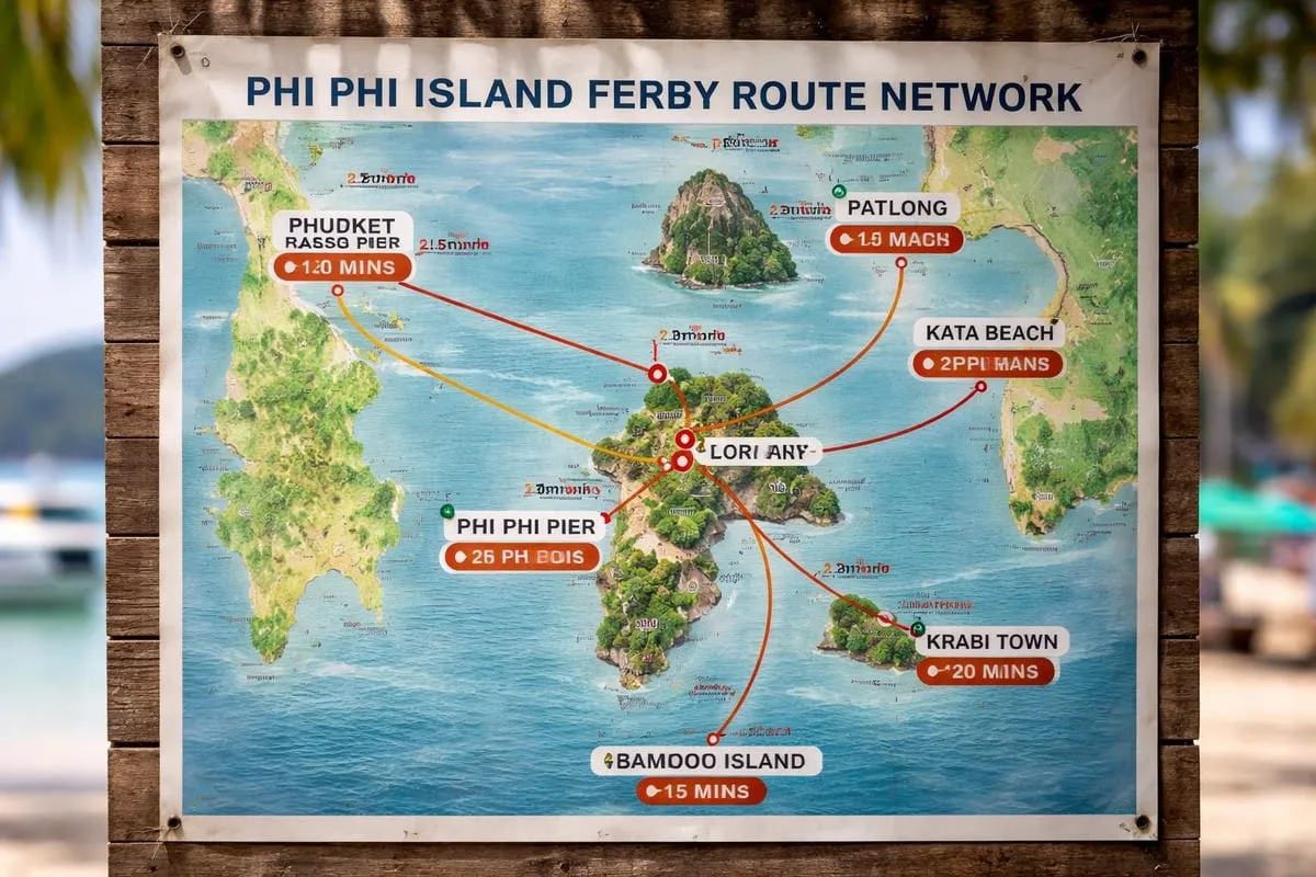 Ferry route map