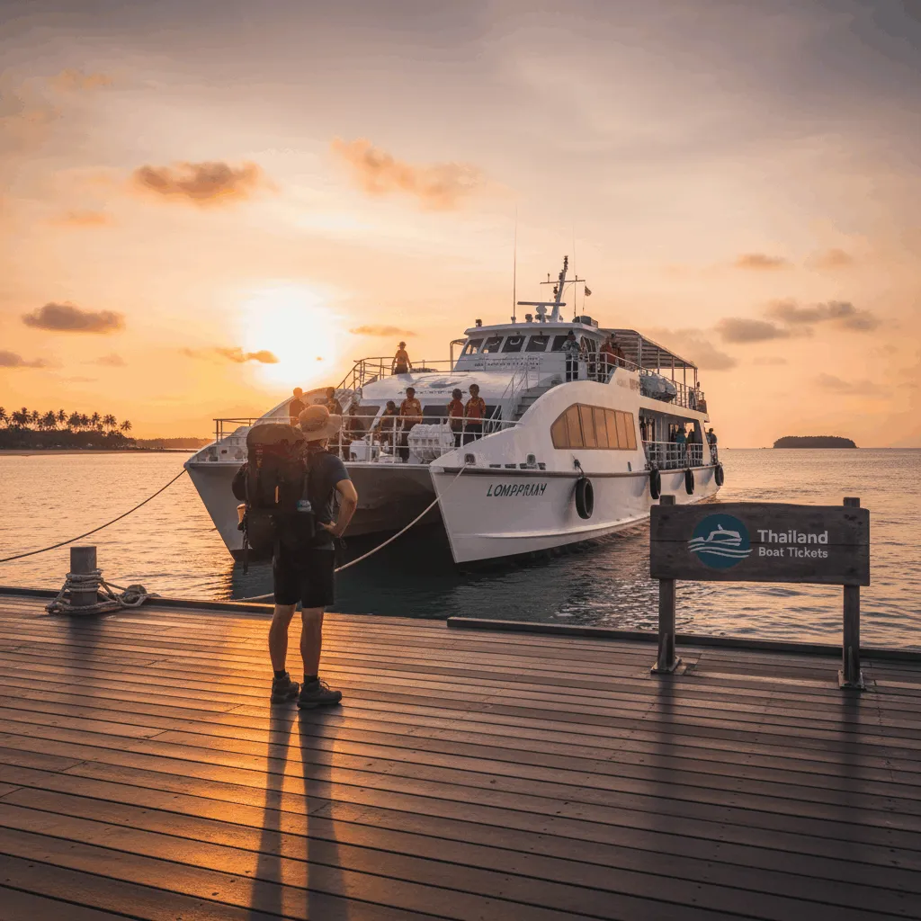 Infographic with 10 tips for ferry travel in Thailand